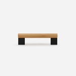 Nice - Beech Wood and Matte Black Brass Handle - Architectural Hardware - Beech Wood and Matte Black Brass Handle