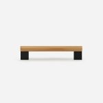 Nice - Beech Wood and Matte Black Brass Handle - Architectural Hardware - Beech Wood and Matte Black Brass Handle