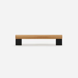 Nice - Beech Wood and Matte Black Brass Handle - Architectural Hardware - Beech Wood and Matte Black Brass Handle