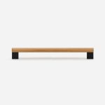 Nice - Beech Wood and Matte Black Brass Handle - Architectural Hardware - Beech Wood and Matte Black Brass Handle