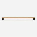 Nice - Beech Wood and Matte Black Brass Handle - Architectural Hardware - Beech Wood and Matte Black Brass Handle