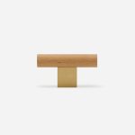 Nice - Beech Wood and Matte Black Brass Handle - Architectural Hardware - Beech Wood and Matte Black Brass Handle