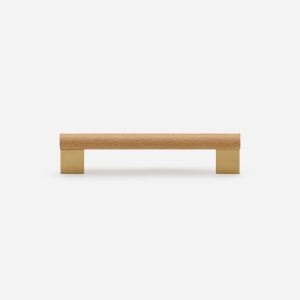 Nice - Beech Wood and Matte Black Brass Handle - Architectural Hardware - Beech Wood and Matte Black Brass Handle