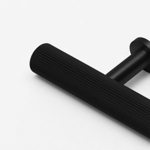 Qena -  Linear Matte Black Brass Pull - Architectural Hardware - Linear Matte Black Brass Pull