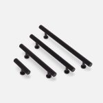 Qena -  Linear Matte Black Brass Pull - Architectural Hardware - Linear Matte Black Brass Pull