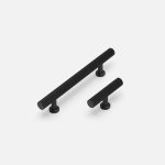 Qena -  Linear Matte Black Brass Pull - Architectural Hardware - Linear Matte Black Brass Pull