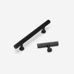 Qena -  Linear Matte Black Brass Pull - Architectural Hardware - Linear Matte Black Brass Pull