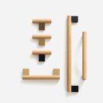 Nice - Beech Wood and Matte Black Brass Handle - Architectural Hardware - Beech Wood and Matte Black Brass Handle