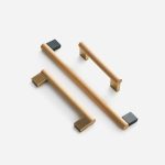 Nice - Beech Wood and Matte Black Brass Handle - Architectural Hardware - Beech Wood and Matte Black Brass Handle