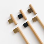 Nice - Beech Wood and Matte Black Brass Handle - Architectural Hardware - Beech Wood and Matte Black Brass Handle