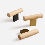 Nice - Beech Wood and Matte Black Brass Handle - Architectural Hardware - Beech Wood and Matte Black Brass Handle