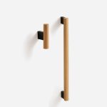 Nice - Beech Wood and Matte Black Brass Handle - Architectural Hardware - Beech Wood and Matte Black Brass Handle