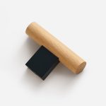 Nice - Beech Wood and Matte Black Brass Handle - Architectural Hardware - Beech Wood and Matte Black Brass Handle