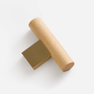 Nice - Beech Wood and Matte Black Brass Handle - Architectural Hardware - Beech Wood and Matte Black Brass Handle