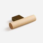 Nice - Beech Wood and Matte Black Brass Handle - Architectural Hardware - Beech Wood and Matte Black Brass Handle