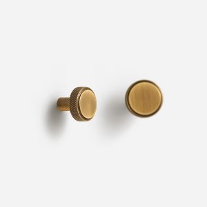 Lija - Knurled Brushed Brass Knob - Architectural Hardware - Knurled Brushed Brass Knob
