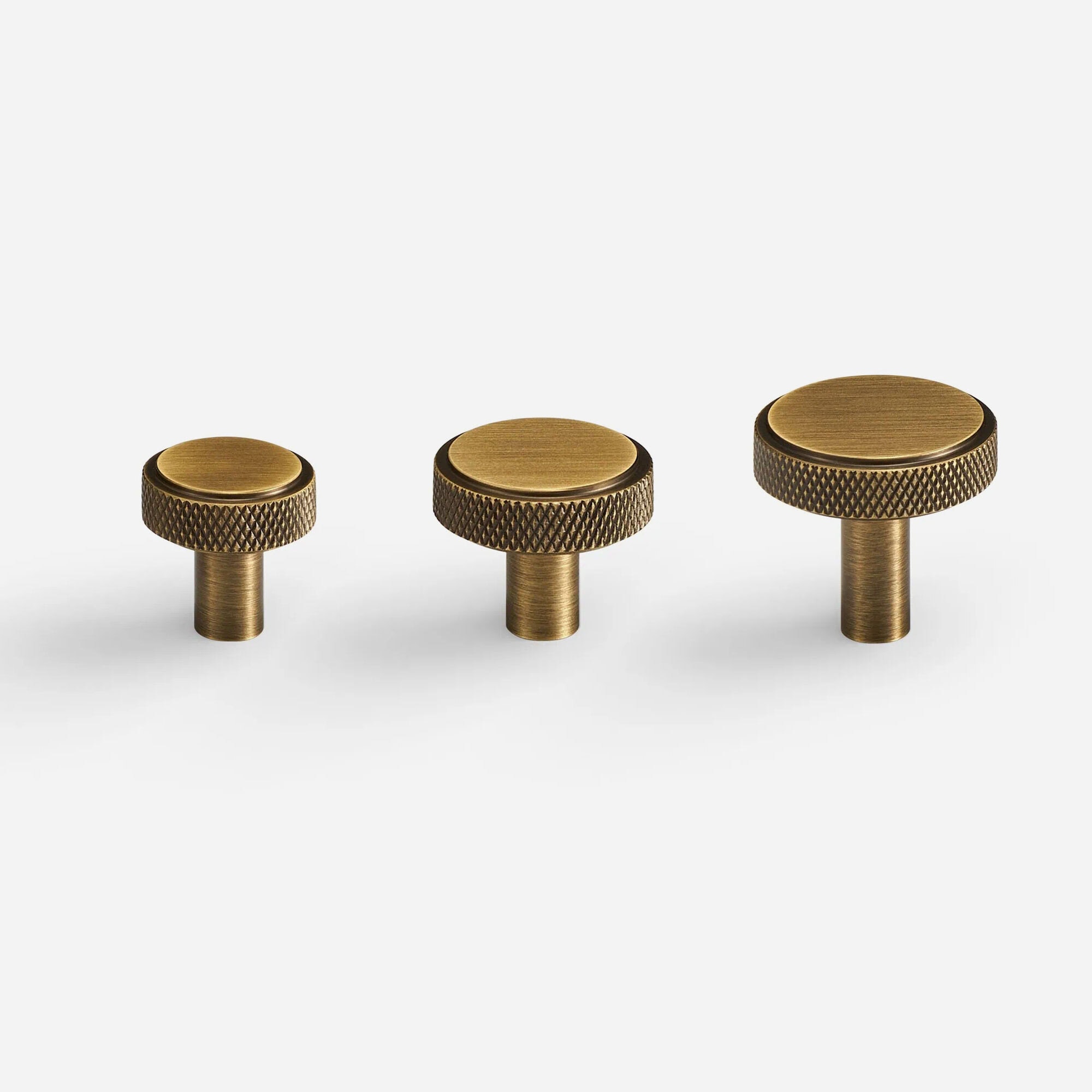 Lija-AB-3 Lija - Knurled Brass Matte Black Knob - Architectural Hardware - Matte Black Brass