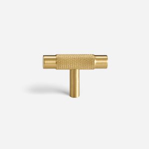 Lija - Knurled Brushed Brass Knob - Architectural Hardware - Knurled Brushed Brass Knob