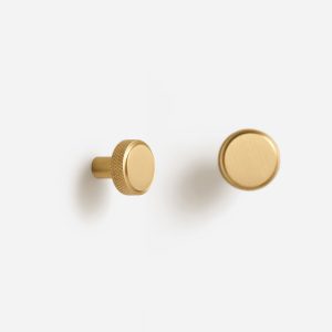 Lija - Knurled Brushed Brass Knob - Architectural Hardware - Knurled Brushed Brass Knob