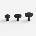 Lija - Knurled Brass Matte Black Knob - Architectural Hardware - Matte Black Brass