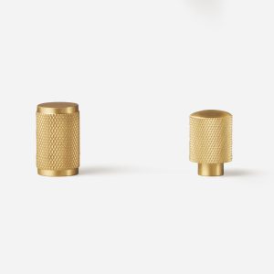 Ekati - Knurled Brushed Brass Knob - Architectural Hardware - Knurled Brushed Brass Knob