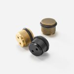 Vago - Knurled Matte Brass Door Stop - Architectural Hardware - Knurled Matte Brass Door Stop