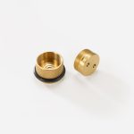 Vago - Knurled Matte Brass Door Stop - Architectural Hardware - Knurled Matte Brass Door Stop