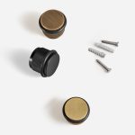 Vago - Knurled Matte Brass Door Stop - Architectural Hardware - Knurled Matte Brass Door Stop