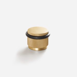 Vago - Knurled Matte Brass Door Stop - Architectural Hardware - Knurled Matte Brass Door Stop