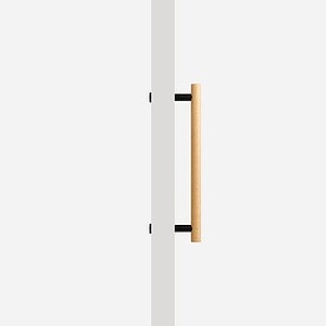Beech Wood and Matte Brass Door Pull - Architectural Hardware - Beech Wood and Matte Brass Door Pull