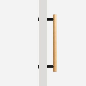 Beech Wood and Matte Brass Door Pull - Architectural Hardware - Beech Wood and Matte Brass Door Pull