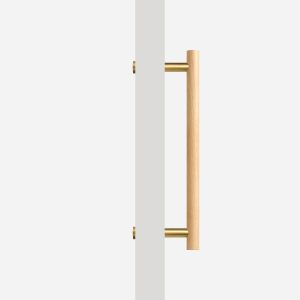 Beech Wood and Matte Brass Door Pull - Architectural Hardware - Beech Wood and Matte Brass Door Pull