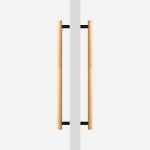 Beech Wood and Matte Brass Door Pull - Architectural Hardware - Beech Wood and Matte Brass Door Pull