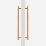 Beech Wood and Matte Brass Door Pull - Architectural Hardware - Beech Wood and Matte Brass Door Pull