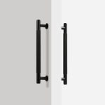 Matte Brass Linear Knurled Door Pull - 300mm, Single-Sided