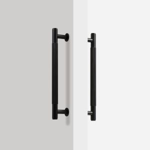 Matte Brass Linear Knurled Door Pull - 300mm, Single-Sided