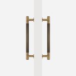 Matte Brass Linear Knurled Door Pull - 300mm, Single-Sided
