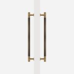 Matte Brass Linear Knurled Door Pull - 300mm, Single-Sided