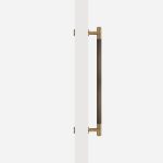 Matte Brass Linear Knurled Door Pull - 300mm, Single-Sided