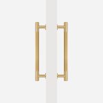 Matte Brass Linear Knurled Door Pull - 300mm, Single-Sided