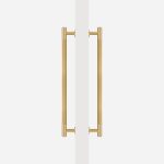 Matte Brass Linear Knurled Door Pull - 300mm, Single-Sided
