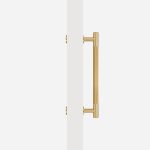 Matte Brass Linear Knurled Door Pull - 300mm, Single-Sided