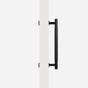 Matte Brass Linear Knurled Door Pull - 300mm, Single-Sided