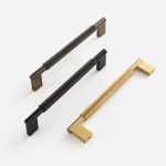 Brushed Brass Knurled Door Pull - 300mm, Single-Sided