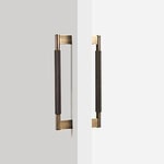 Brushed Brass Knurled Door Pull - 300mm, Single-Sided