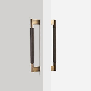 Brushed Brass Knurled Door Pull - 300mm, Single-Sided