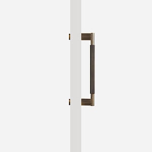 Brushed Brass Knurled Door Pull - 300mm, Single-Sided