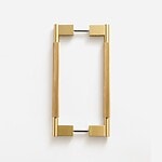 Brushed Brass Knurled Door Pull - 300mm, Single-Sided