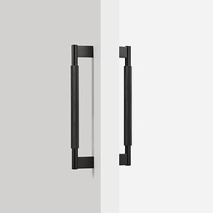 Brushed Brass Knurled Door Pull - 300mm, Single-Sided