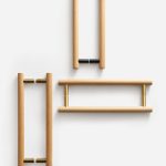 Beech Wood and Matte Brass Door Pull - Architectural Hardware - Beech Wood and Matte Brass Door Pull